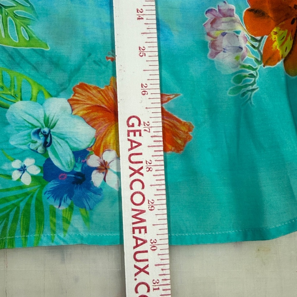 John Mark Shirt Top Women 2X Island Dreaming Floral Print Colorful Blue Boho NEW - Picture 10 of 10
